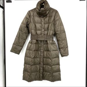 Kenneth Cole Long Belted Puffer Coat